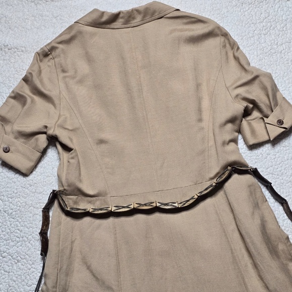Kasper Linen Blend Short Sleeve Midi Dress Size 12 - Picture 13 of 16
